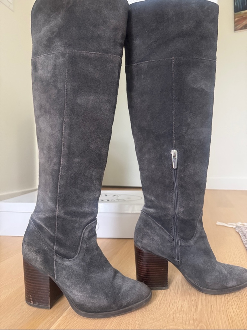 Steve Madden Tall Suede Knee-High Boots in Charcoal - Picture 6 of 6